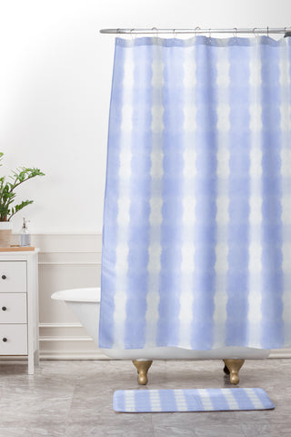 Amy Sia Agadir 5 Pastel Blue Shower Curtain And Mat