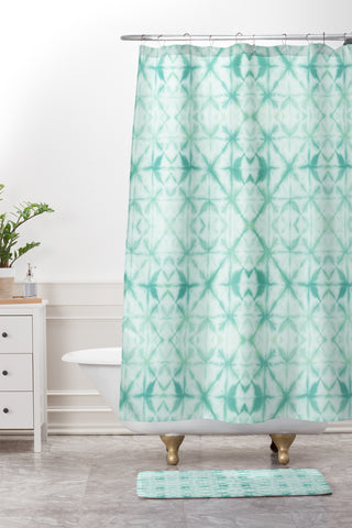 Amy Sia Agadir Sea Green Shower Curtain And Mat