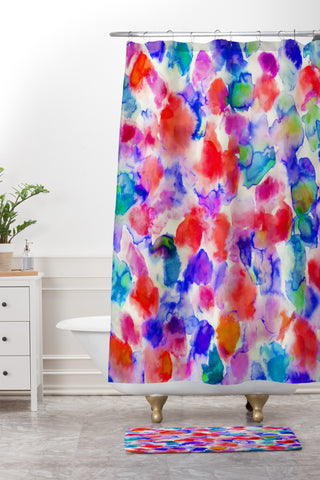 Amy Sia Amaris Blue Shower Curtain And Mat