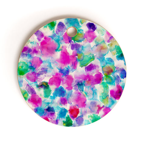 Amy Sia Amaris Magenta Aqua Cutting Board Round