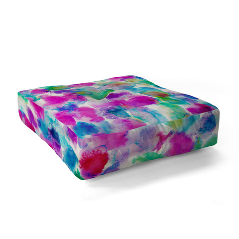Amy Sia Amaris Magenta Aqua Floor Pillow Square