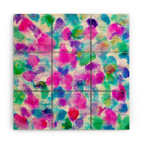 Amy Sia Amaris Magenta Aqua Wood Wall Mural