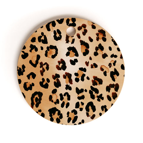 Amy Sia Animal Leopard Brown Cutting Board Round