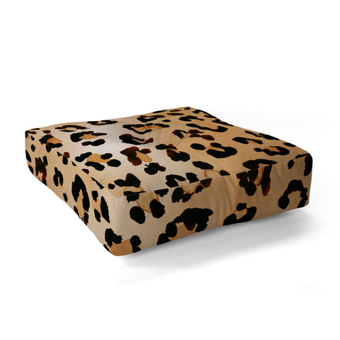 Amy Sia Animal Leopard Brown Floor Pillow Square