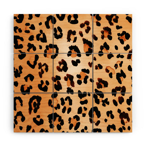 Amy Sia Animal Leopard Brown Wood Wall Mural
