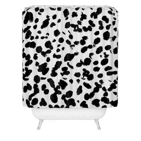 Amy Sia Animal Spot Black and White Shower Curtain