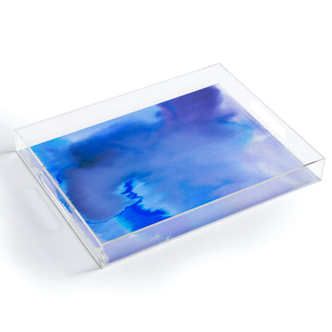 Amy Sia Aquarelle Blue Acrylic Tray