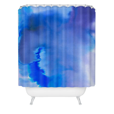 Amy Sia Aquarelle Blue Shower Curtain
