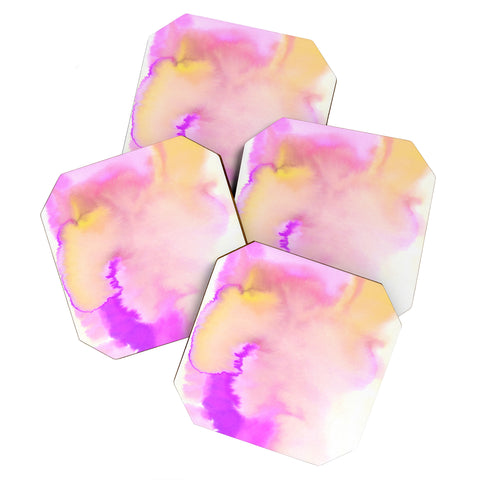 Amy Sia Aquarelle Pastel Peach Coaster Set