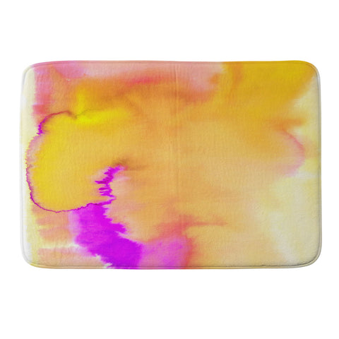 Amy Sia Aquarelle Sunset Yellow Memory Foam Bath Mat