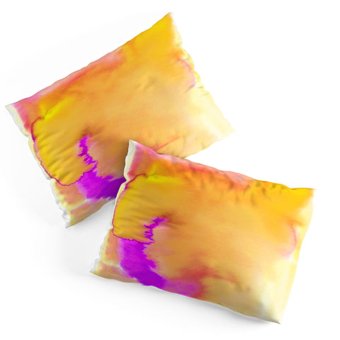 Amy Sia Aquarelle Sunset Yellow Pillow Shams