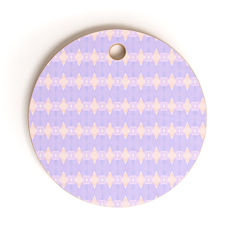 Amy Sia Art Deco Mini Triangle Light Purple Cutting Board Round