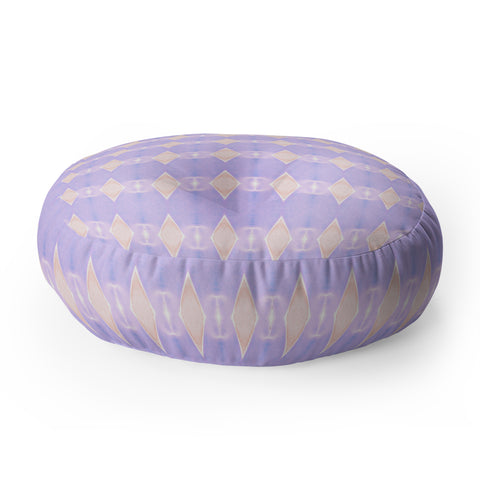 Amy Sia Art Deco Mini Triangle Light Purple Floor Pillow Round