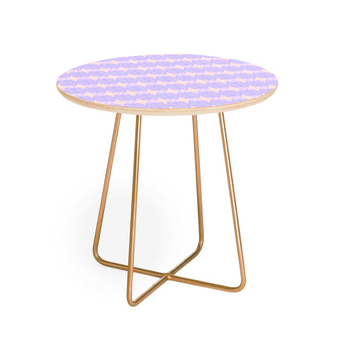 Amy Sia Art Deco Mini Triangle Light Purple Round Side Table