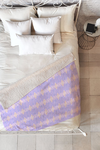 Amy Sia Art Deco Mini Triangle Light Purple Fleece Throw Blanket