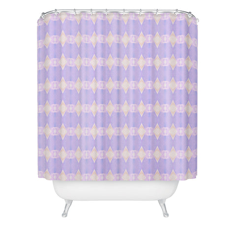 Amy Sia Art Deco Mini Triangle Light Purple Shower Curtain