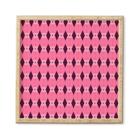 Amy Sia Art Deco Mini Triangle Pink Framed Wall Art