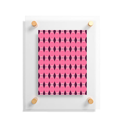 Amy Sia Art Deco Mini Triangle Pink Floating Acrylic Print