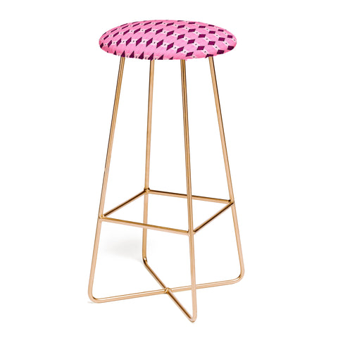 Amy Sia Art Deco Mini Triangle Pink Bar Stool