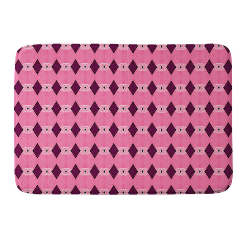 Amy Sia Art Deco Mini Triangle Pink Memory Foam Bath Mat