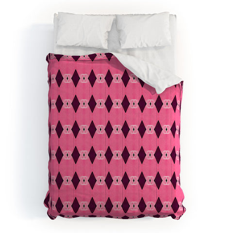Amy Sia Art Deco Mini Triangle Pink Comforter