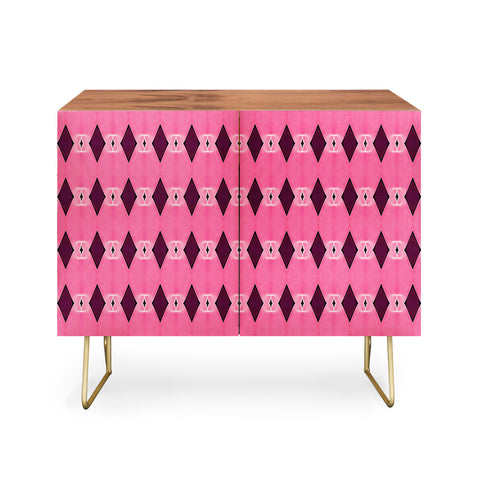 Amy Sia Art Deco Mini Triangle Pink Credenza