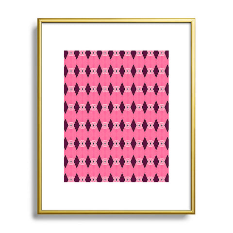 Amy Sia Art Deco Mini Triangle Pink Metal Framed Art Print