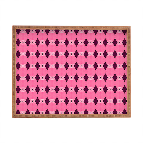 Amy Sia Art Deco Mini Triangle Pink Rectangular Tray