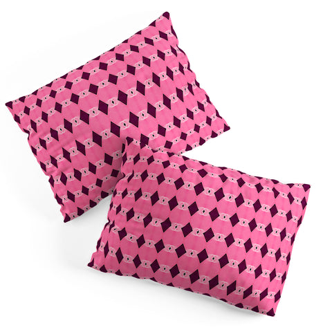 Amy Sia Art Deco Mini Triangle Pink Pillow Shams