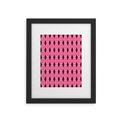 Amy Sia Art Deco Mini Triangle Pink Framed Art Print