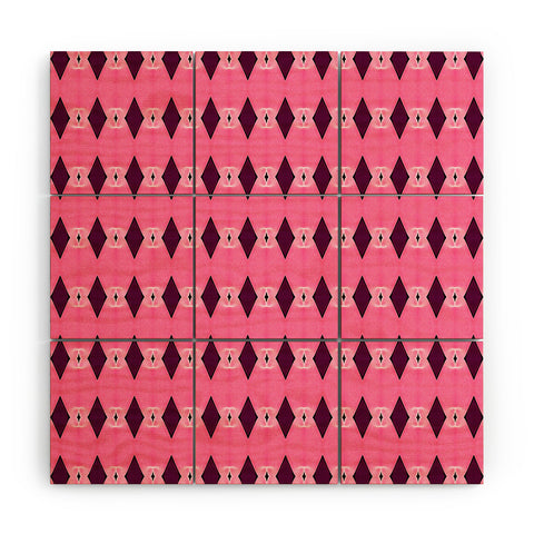 Amy Sia Art Deco Mini Triangle Pink Wood Wall Mural