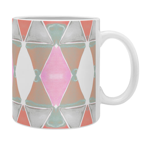 Amy Sia Art Deco Triangle Coral Grey Coffee Mug