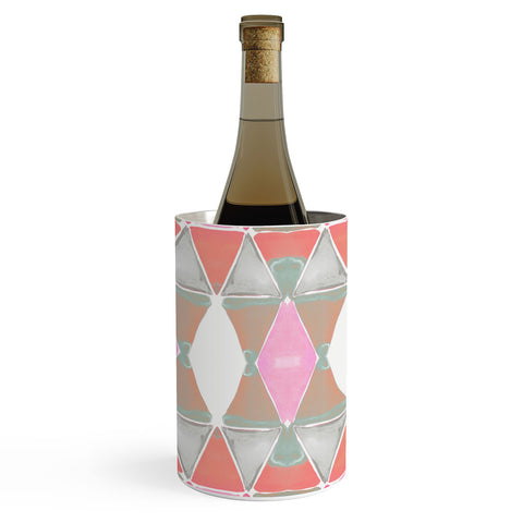 Amy Sia Art Deco Triangle Coral Grey Wine Chiller