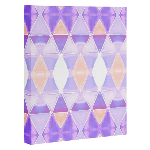 Amy Sia Art Deco Triangle Light Purple Art Canvas