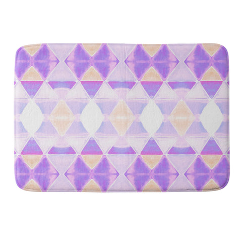 Amy Sia Art Deco Triangle Light Purple Memory Foam Bath Mat