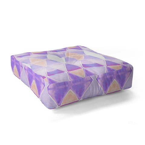 Amy Sia Art Deco Triangle Light Purple Floor Pillow Square