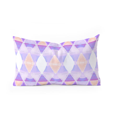 Amy Sia Art Deco Triangle Light Purple Oblong Throw Pillow