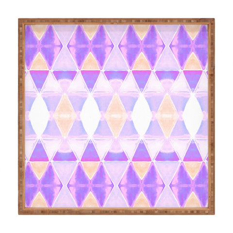 Amy Sia Art Deco Triangle Light Purple Square Tray