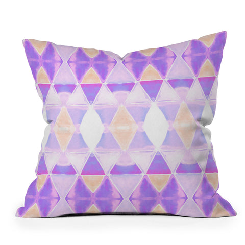 Amy Sia Art Deco Triangle Light Purple Throw Pillow