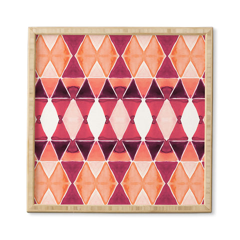Amy Sia Art Deco Triangle Orange Framed Wall Art