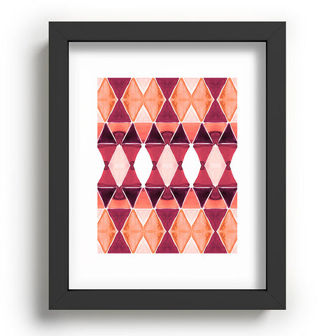 Amy Sia Art Deco Triangle Orange Recessed Framing Rectangle