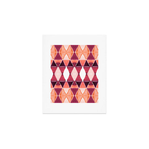 Amy Sia Art Deco Triangle Orange Art Print