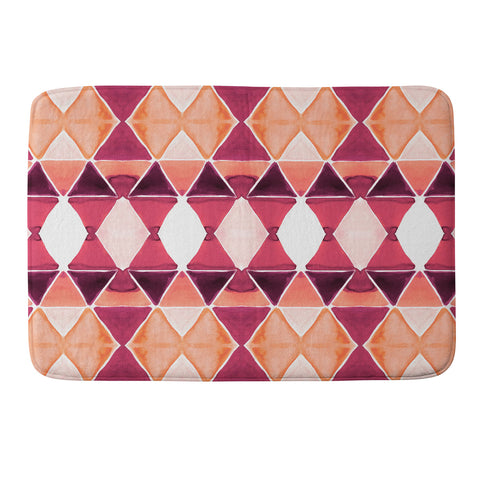 Amy Sia Art Deco Triangle Orange Memory Foam Bath Mat