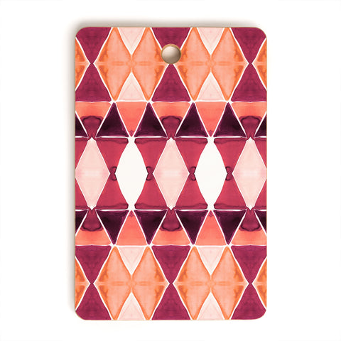 Amy Sia Art Deco Triangle Orange Cutting Board Rectangle