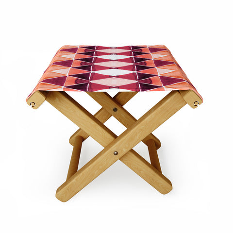 Amy Sia Art Deco Triangle Orange Folding Stool