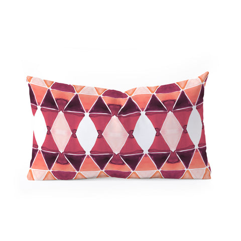 Amy Sia Art Deco Triangle Orange Oblong Throw Pillow