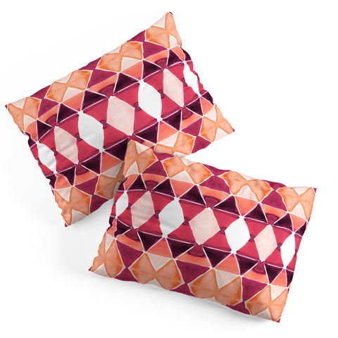 Amy Sia Art Deco Triangle Orange Pillow Shams