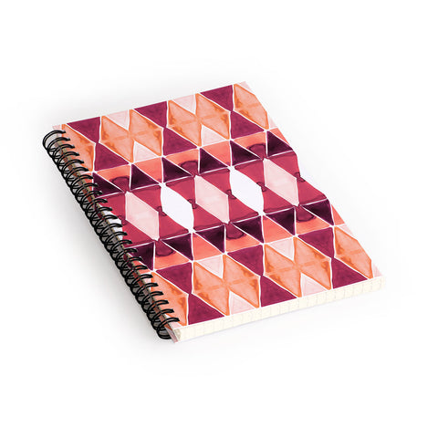 Amy Sia Art Deco Triangle Orange Spiral Notebook