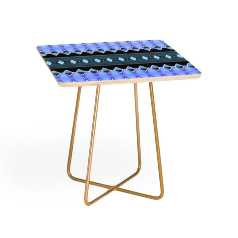 Amy Sia Art Deco Triangle Stripe Light Blue Side Table