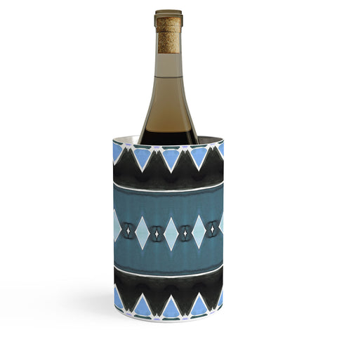 Amy Sia Art Deco Triangle Stripe Light Blue Wine Chiller